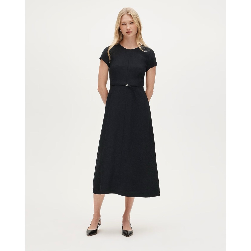 J CREW Mathilde dress in luster canvas Black Size 4 $228 CT198